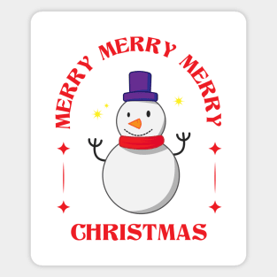 Snowman vintage retro illustration Magnet